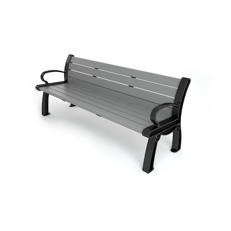 Frog Furnishings Gray 6' Heritage Bench with Black Frame PB 6GRABFHER